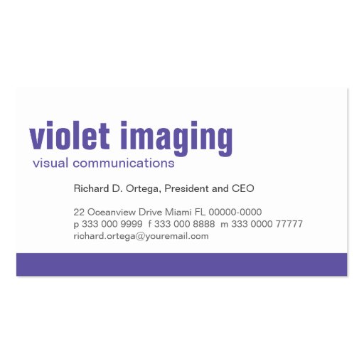 Baseline Panel Violet Business Card (front side)