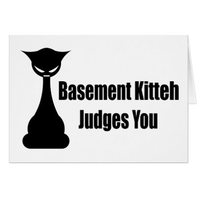 Basement Kitteh Judges You Card by cloverbelledesigns