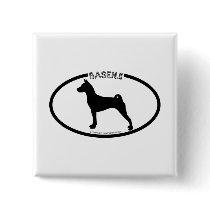 Basengi Silhouette Black Button by dogsilhouettes Basengi Silhouette Black Button