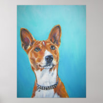 basenji art print