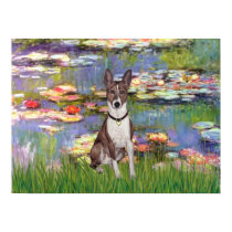 Basenji (brindle 5) - Lilies 2 posters by masterpiecedogs Basenji (brindle 5) - Lilies 2 posters