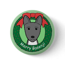 Basenji Christmas Pinback Buttons