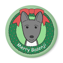 Basenji Christmas Fridge Magnets