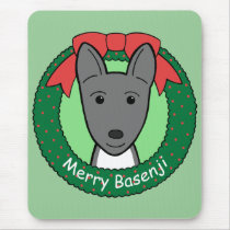 Basenji Christmas Mouse Pads