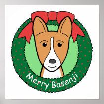 Basenji Christmas Poster