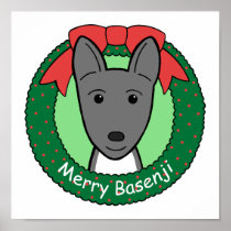 Basenji Christmas Poster