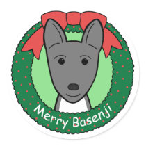 Basenji Christmas Sticker