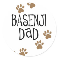 Basenji Dad Round Sticker