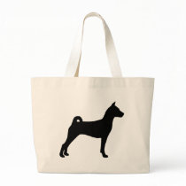 Basenji Dog (in black) Canvas Bag
