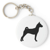 Basenji Dog (in black) Keychain