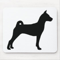 Basenji Dog (in black) Mouse Mat