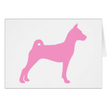 Basenji Dog (in pink) Cards