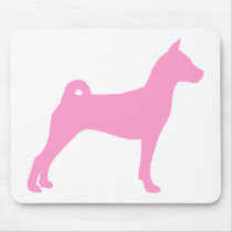 Basenji Dog (in pink) Mouse Pads