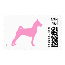 Basenji Dog (in pink) Stamps