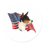 Basenji Flag Round Sticker