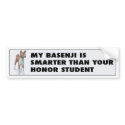 Basenji Honor Student bumpersticker