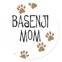 Basenji Mom Round Sticker