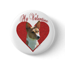 Basenji My Valentine - Button