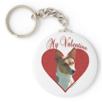 Basenji My Valentine   - Keychain