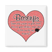 Basenji Paw Prints Dog Humor Fridge Magnets