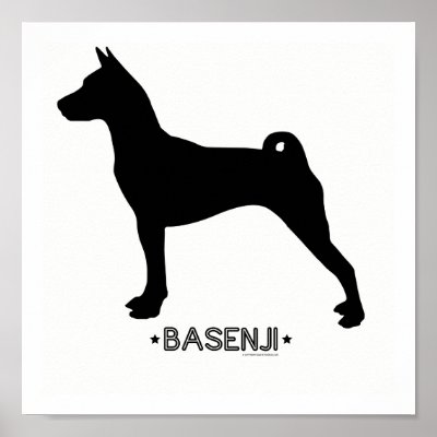 Basenji Print by dogsilhouettes