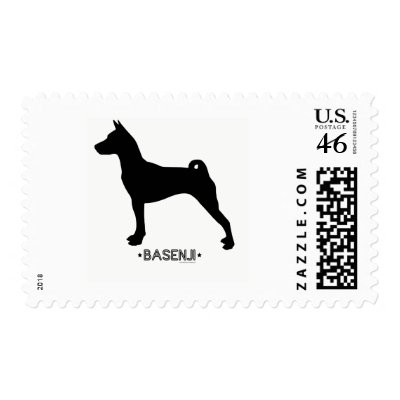Basenji Stamp by dogsilhouettes