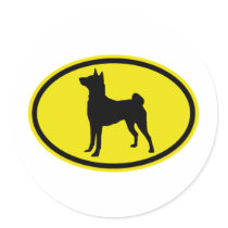 Basenji Round Stickers