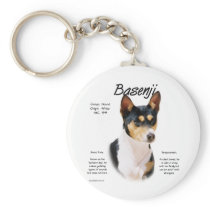 Basenji (tricolor) History Design Key Chains