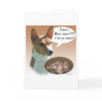 Basenji Turkey Card