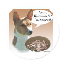 Basenji Turkey Round Sticker