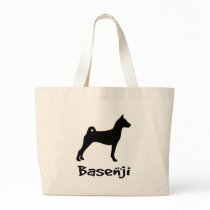 Basenji w/ Cool Text (in black) Canvas Bag