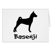 Basenji w/ Cool Text (in black) Cards