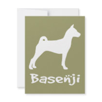 Basenji w/ Cool Text (in white) Personalized Invitation