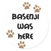 Basenji Was Here Sticker