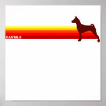 Basenji With Stripes Print