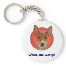 Basenji worry keychain