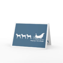 Basenjis Pulling Santa's Sleigh Card