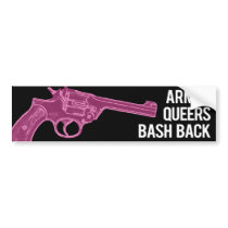 Bash Back sticker (pink pistol) bumper stickers by destructobot Bash Back sticker (pink pistol) bumper stickers