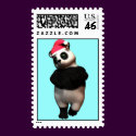Bashfull Holiday Panda Bear postage