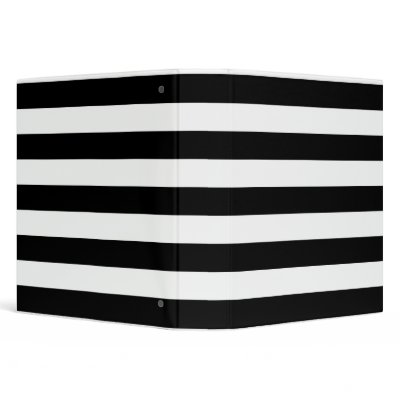 Basic Black and White Stripes Vinyl Binder by AbbyCastro