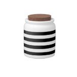 Basic Black and White Stripes Candy Jars