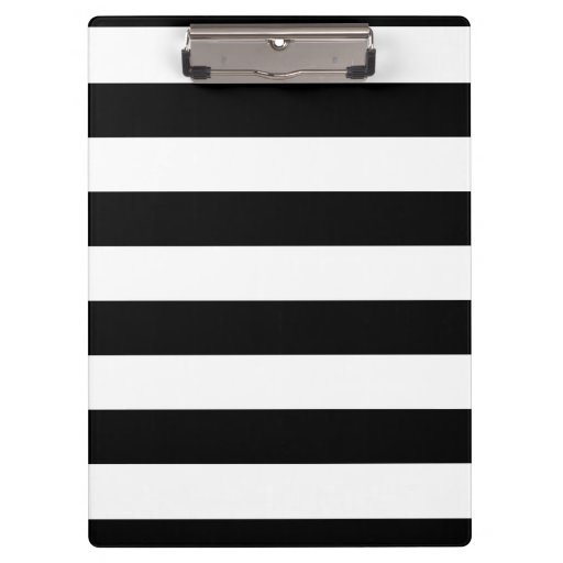 Basic Black and White Stripes Clipboard Zazzle