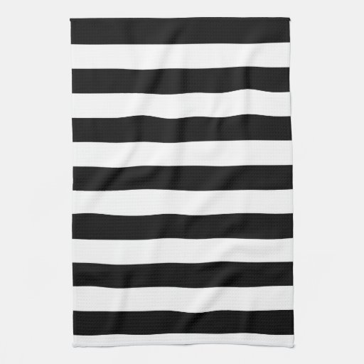 Basic Black and White Stripes Hand Towel Zazzle