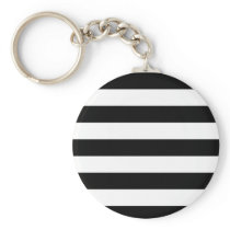 Basic Black and White Stripes Key Chains