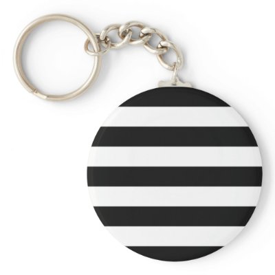 Basic Black and White Stripes Key Chains by AbbyCastro