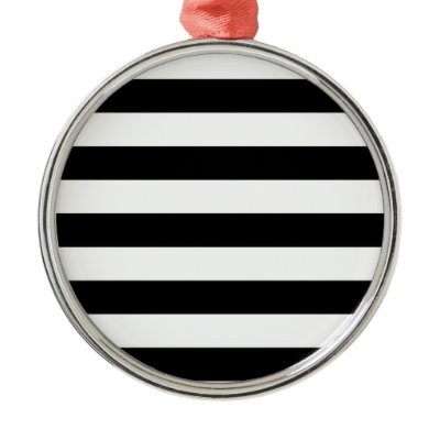 Basic Black and White Stripes Ornament by AbbyCastro