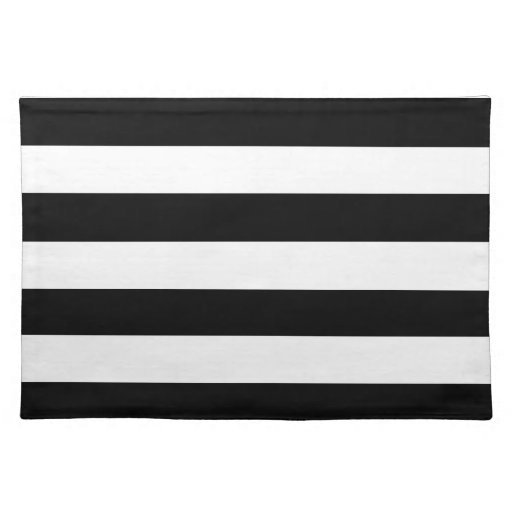 Basic Black and White Stripes Placemat Zazzle