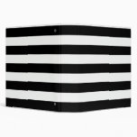 Basic Black and White Stripes Vinyl Binder