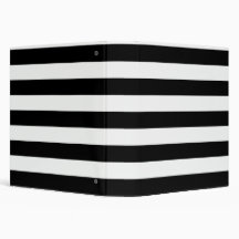Basic Black and White Stripes Vinyl Binder