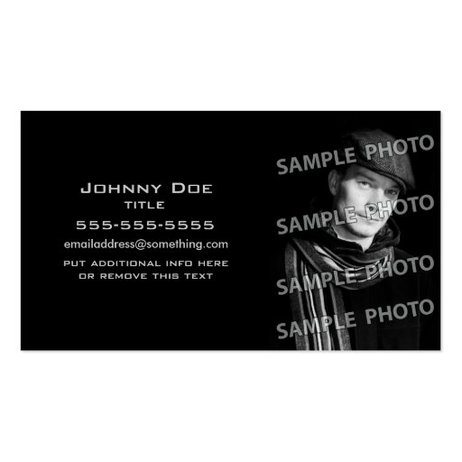 Basic Black Photo Template Business Card